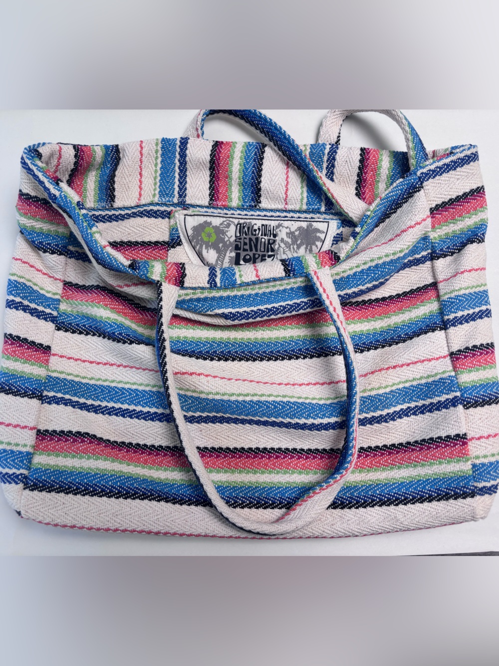 Multicolor Striped Tote Bag